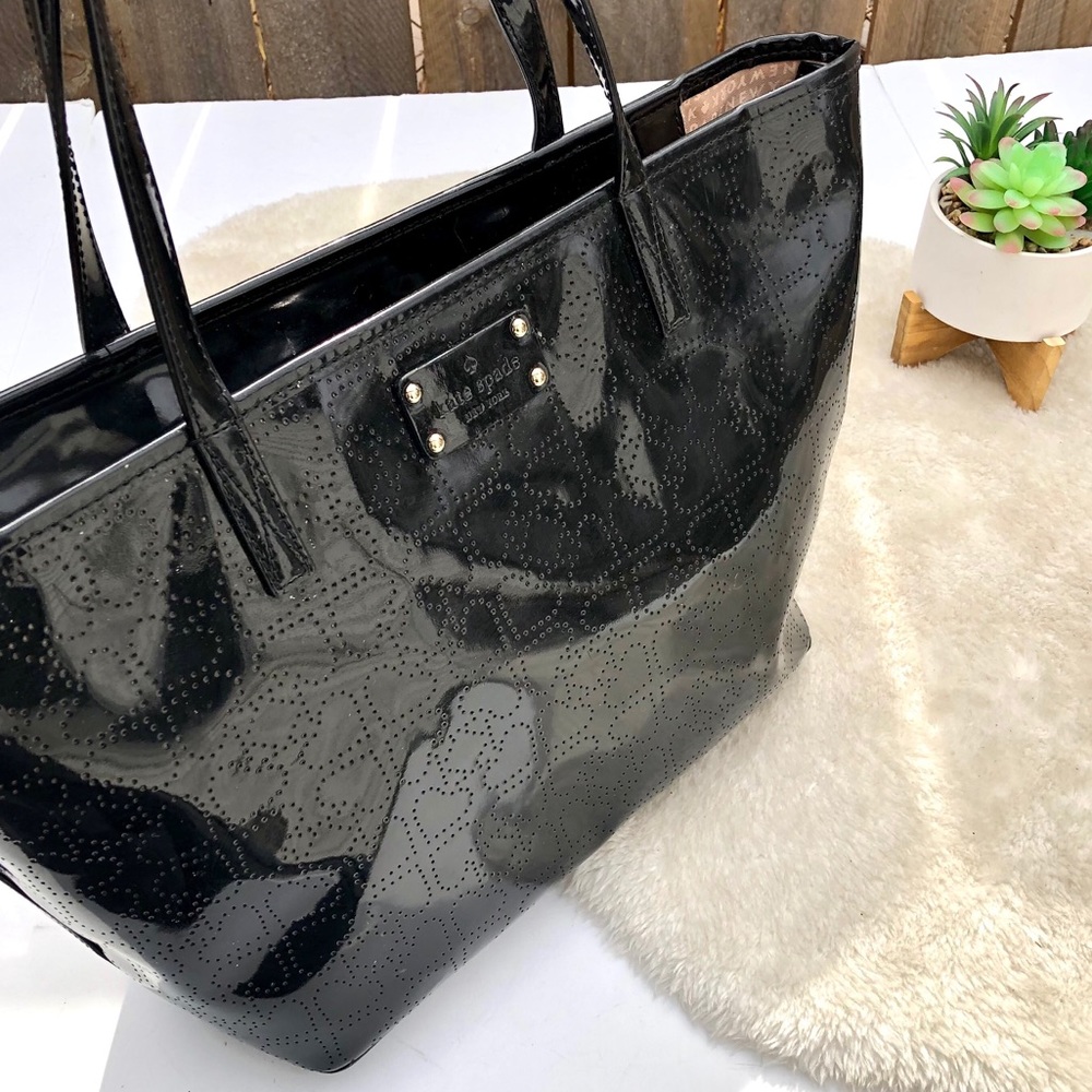 Kate Spade | Black Patent Perforated Harmony Tote